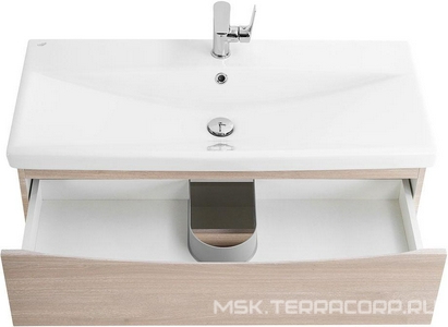 База под раковину подвесная с 2 выкатными ящиками, 964x438x500мм, без раковины, (цв.Rovere Grigio),  ZZ BelBagno Marino-Cer MARINO-CER-1000-2C-SO-RG-P