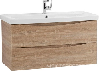 База под раковину подвесная с 2 выкатными ящиками, 964x438x500мм, без раковины, (цв.Rovere Bianco), Marino-Cer ZZ