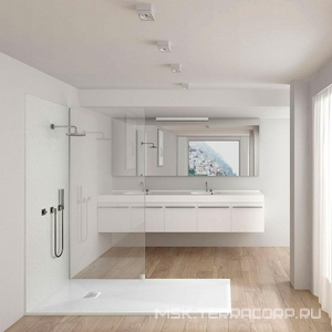 Поддон для душа 1000х800хh25мм, прямоугольный, крышка слива нерж.сталь в компл., без сифона арт. VSPH-D132,  (искуств.камень. цв.белый мат), Vincea ZZ Vincea Универсал VST-4SR8010W