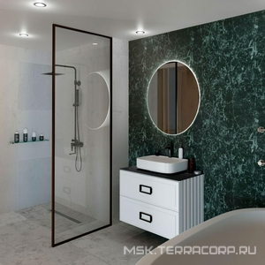 Тумба под раковину, с 1 выкатным ящиком, 776x469хh350мм, без раковины/столешницы, БЕЗ РУЧКИ, (цв.белый матовый),  ZZ La Fenice Cubo FNC-01-CUB-B-80