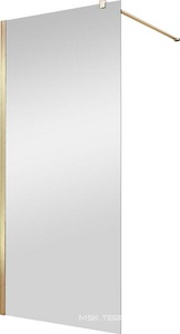 Душевая перегородка 1200хh2000мм, правая/левая, (стекло прозрачное 8мм, поперечн. укорачиваемый кронштейн 1200мм, фурнит.цв.золото мат.),  ZZ Vincea Walk-In VSW-1H120CLG