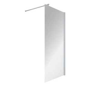 Душевая перегородка универсальная, неподвижная, 86-88x1995 см, профиль матовый хром, стекло сатин ZZ Vegas Glass EAF EAF NOVO h2000 86 07 10