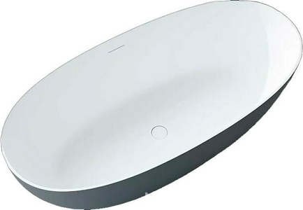 Ванна 1700х750хh550мм, отдельностоящая, интегрир.слив перелив, д/к в цвет ванны в компл.,(иск.камень Solid Surface цв.серый/белый мат), Vincea ZZ Vincea Ванны VBT-6S01MG