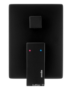 Смеситель для душа, встраиваемый в стену, на 2 выхода, (цв.черный матовый), Platta ZZ Swedbe platta 5519B