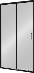 Дверь для душа, в нишу 1300хh1950мм, раздвижная, 1 дверь, 1 неподв.секция, правая/левая, (стекло прозрачн.5/4мм, фурн.цв.черный мат.), Uno ZZ BelBagno Uno-195 UNO-195-BF-1-130-C-NERO