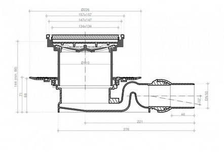 Трап для душа Pestan Confluo Standard Ceramic ZZ Pestan Standard Dry 13000088