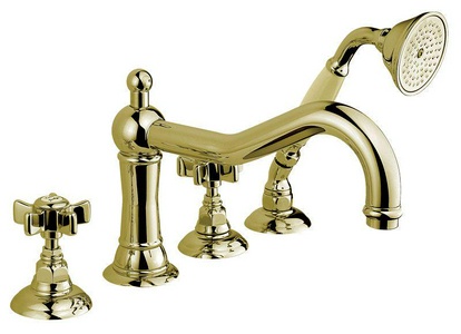 Смеситель для ванны, встраиваемый на 4 отв. (цв.гальван.золото, ручки El Capitan 69), Tradizionale ZZ Nicolazzi Impero 1449 GB 69