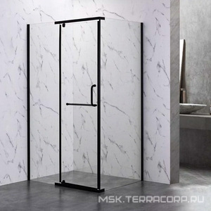 Душевой угол 19B. профиль черный матовый, стекло прозрачное 6 мм  ZZ Veconi RV RV19B-12090-01-C5