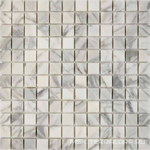 Мозаика Мастера Керамики Glass 242 Bianco carrara (чип 23x23) 30,5х30,5