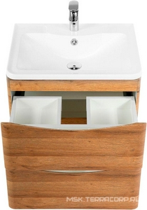 База под раковину подвесная с двумя выкатными ящиками, 696x455x500мм, без раковины, (цв.Rovere Rustico), Acqua ZZ BelBagno ACQUA ACQUA-700-2C-SO-RR