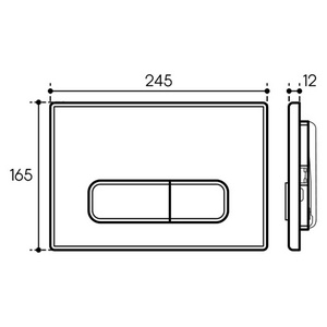 Клавиша двойного смыва для инстал., д/унитаза, (пластик цв.хром),  Aqueduto Forma FOR0100