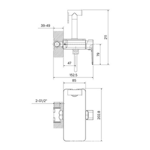 Комплект гигиенического душа (смеситель с внешней и встраив.частью, лейка, шланг ), цв.черный матовый Iddis Axes AXEBLSHi08