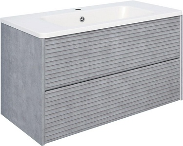 Тумба подвесная 100 см, без раковины, 2 выдвижных ящика,  цвет дымчатый серый Aqua de Marco PARMA 20100GRPAR