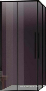 Душевой уголок 900х900хh1950мм, квадрат, (стекло тонированное 6мм Easy Clean, фурн.цв.черный мат.),  ZZ Vincea Slim-N VSS-4SN900CGB