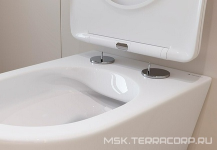 Унитаз подвесной 525х360мм, безободковый, сиденье с микролифтом, крепёж в компл., (цв.белый матовый),  Aqueduto Cone CON0120