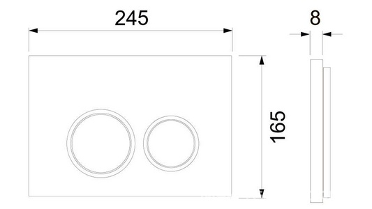 К-т д/установки подвесн.унитаза,(застен.модуль, крепёж, прокладка звукоиз, панель 2-го смыва пласт.цв.ЧЕРНЫЙ мат.,контур клавиш черн.), V Tece TECEspring S955204