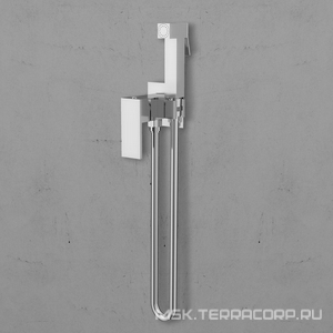 Смеситель совмещённый с гигиеническим душем, (готовый комплект: лейка, шланг, скрытая часть), (цв.хром), Vincea ZZ Vincea Универсал VHFW-102CH