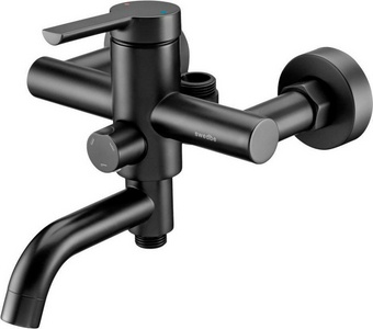Смеситель для ванны с поворотным изливом и верхним поключением, (цв.черный),  ZZ Swedbe Diana 1035B