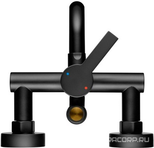 Смеситель для ванны с поворотным изливом и верхним поключением, (цв.черный),  ZZ Swedbe Diana 1035B