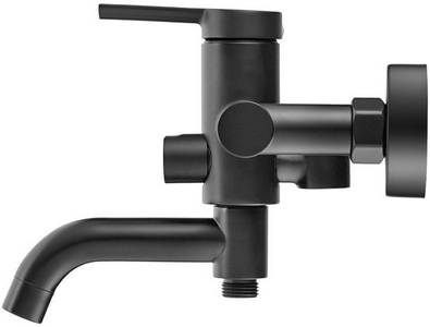 Смеситель для ванны с поворотным изливом и верхним поключением, (цв.черный),  ZZ Swedbe Diana 1035B