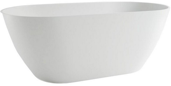 Ванна 1680х800хh640мм, отдельностоящая, интегрир.слив перелив, д/к в цвет ванны в компл.,(иск.камень Soft rock цв.белый мат),  ZZ Holbi Venus 1.01.001.11.1