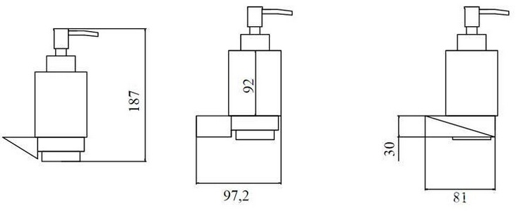 Дозатор для жидкого мыла, подвесной, цв.черный/золото ZZ Boheme New Venturo 10317-G-B