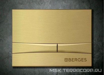 Клавиша F8, для инсталляции подвесного унитаза, двойной смыв, цв.бронза, ZZ Berges Novum 040058