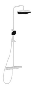 Смеситель-термостат для душа, со стационарным верхн.душем 30см., душевая лейка, шланг в компл., (цв.,белый матовый),  ZZ Vincea Inspire VSFS-3I12TW