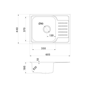 Мойка кухонная 605х440х180 мм, нержавеющая сталь, сатин ZZ Iddis edifice SND60SDi77