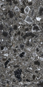 Керамогранит для пола и стены Kerranova Terrazzo Керамогранит K-333/MR Dark Grey ZZ30х60 K-333/MR/300x600x9