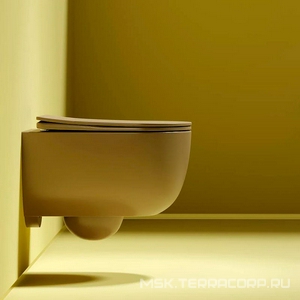 Унитаз подвесной, безободковый, с крышкой микролифт, цвет капучино матовый ZZ Ceramica Nova Modena CN6063MC