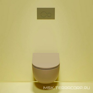 Унитаз подвесной, безободковый, с крышкой микролифт, цвет капучино матовый ZZ Ceramica Nova Modena CN6063MC