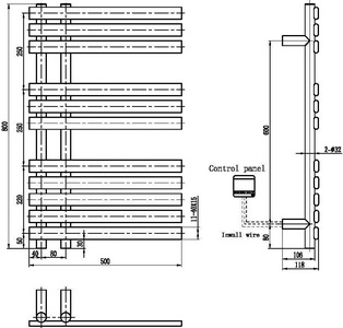 Полотенцесушитель электрический VENTURO BRONZE 500*800 мм, цв. бронза, ZZ Boheme Venturo 723-BR