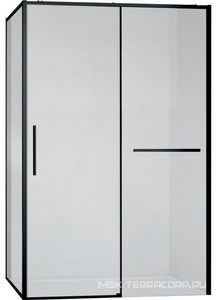 Душевой уголок 1100х1000хh2000мм, прямоуг., правый/левый, (стекло прозрачное 6мм Easy Clean, фурн.цв. черный матовый),  ZZ Vincea Slim Soft VSR-1SS1011CLB