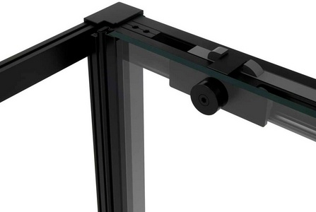 Душевой уголок 1100х1000хh2000мм, прямоуг., правый/левый, (стекло прозрачное 6мм Easy Clean, фурн.цв. черный матовый),  ZZ Vincea Slim Soft VSR-1SS1011CLB