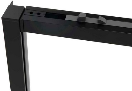 Душевой уголок 1100х1000хh2000мм, прямоуг., правый/левый, (стекло прозрачное 6мм Easy Clean, фурн.цв. черный матовый),  ZZ Vincea Slim Soft VSR-1SS1011CLB