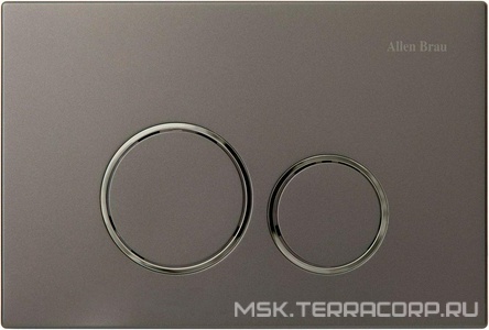Кнопка двойного смыва, пневм., для инсталляции д/унитаза, (пластик цв.графит, кольца кнопок цв.хром),  ZZ Allen Brau Priority 9.20001.GR