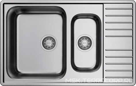 Мойка кухонная  79-2-IN встраиваемая сверху, 79x50x18 см, сифон в компл., пов Omoikiri Sagami 4993733