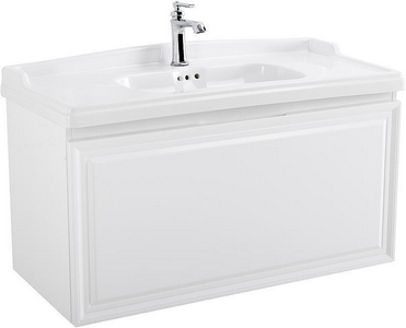 База под раковину подвесная с 1 выкатным ящиком, 1000x460x500мм, без раковины, (цв.Bianco Lucido),  ZZ Cezares Giubileo GIUBILEO-1000-1C-SO-BL