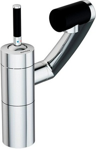 Смеситель для раковины, поворотный излив 186мм, (корпус цв.хром, ручка цв.чёрный),  Damixa Arc 290217464