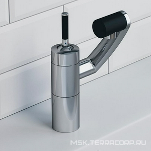 Смеситель для раковины, поворотный излив 186мм, (корпус цв.хром, ручка цв.чёрный),  Damixa Arc 290217464