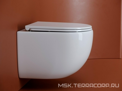 Унитаз подвесной, безободковый, смыв Торнадо, тонкая крышка-сиденье микролифт в комплекте, белый Ceramica Nova Up CN4007