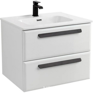 База под раковину подвесная с выдвиж.ящиком и внутренним ящиком, 700x457x500мм, без ручек и раковины, (цв.Bianco Lucido),  ZZ Cezares Eco ECO-CER-N-700-2C-SO-BL