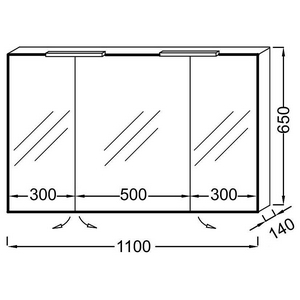 Зеркало-шкаф  110x14x65 см, с 2-мя светильниками, цвет белый ZZ Jacob Delafon Vox EB1367-G1C