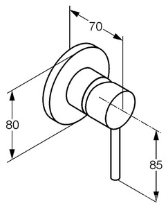 Смеситель для душа однорычажный, встраиваемый в стену, без внутр.части (арт.38826), хром Kludi BOZZ 389250576