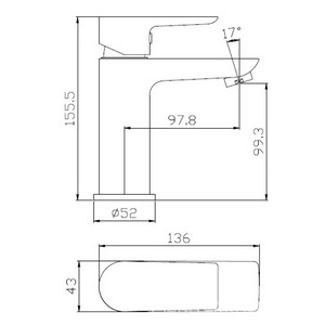 Смеситель для умывальника "" без донного клапана, цв. хром/белый Zenta Бланко Z2506W