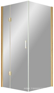 Душевое огражение AFP-fis LUX 120x100x1995 см, левое, профиль золото, стекло прозрачное с покрытием QuickNano ZZ Vegas Glass AFP-Fis AFP-Fis LUX 120*100 09 01/левое/QuickNano