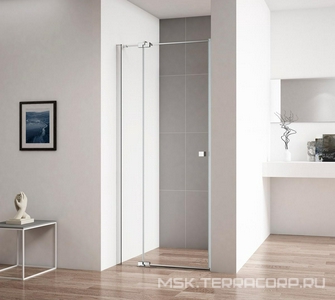 Дверь в нишу 900(880-905)хh1950мм, вход 595мм, распашная с неподв.сегментом, "Правая"/"Левая", (стекло прозр. 8мм, фурн/хром),  ZZ Cezares Valvola VALVOLA-B-1-90-C-Cr