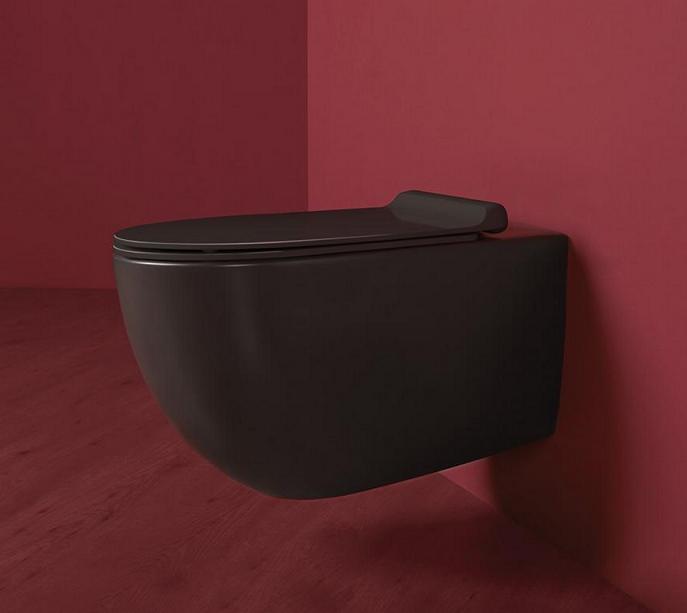 Сиденье для унитаза, с микролифтом, (цв.черный глянец / петли цв.хром),  ZZ Simas Vignoni VI004nero bril/cr