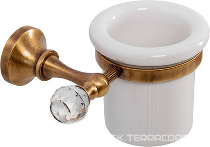 Стакан настенный керамич. (цв.бронза, Swarovski),  ZZ Cezares Olimp OLIMP-TUM-02-Sw